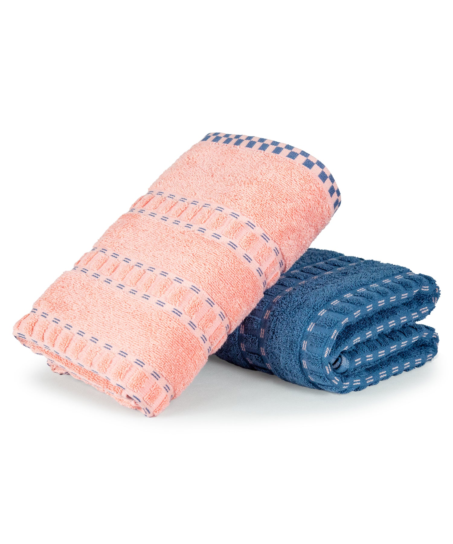 His & Her 2 PC Towel Set, 100% Cotton, 500 GSM, Durable, Super Soft, Candy & Floss