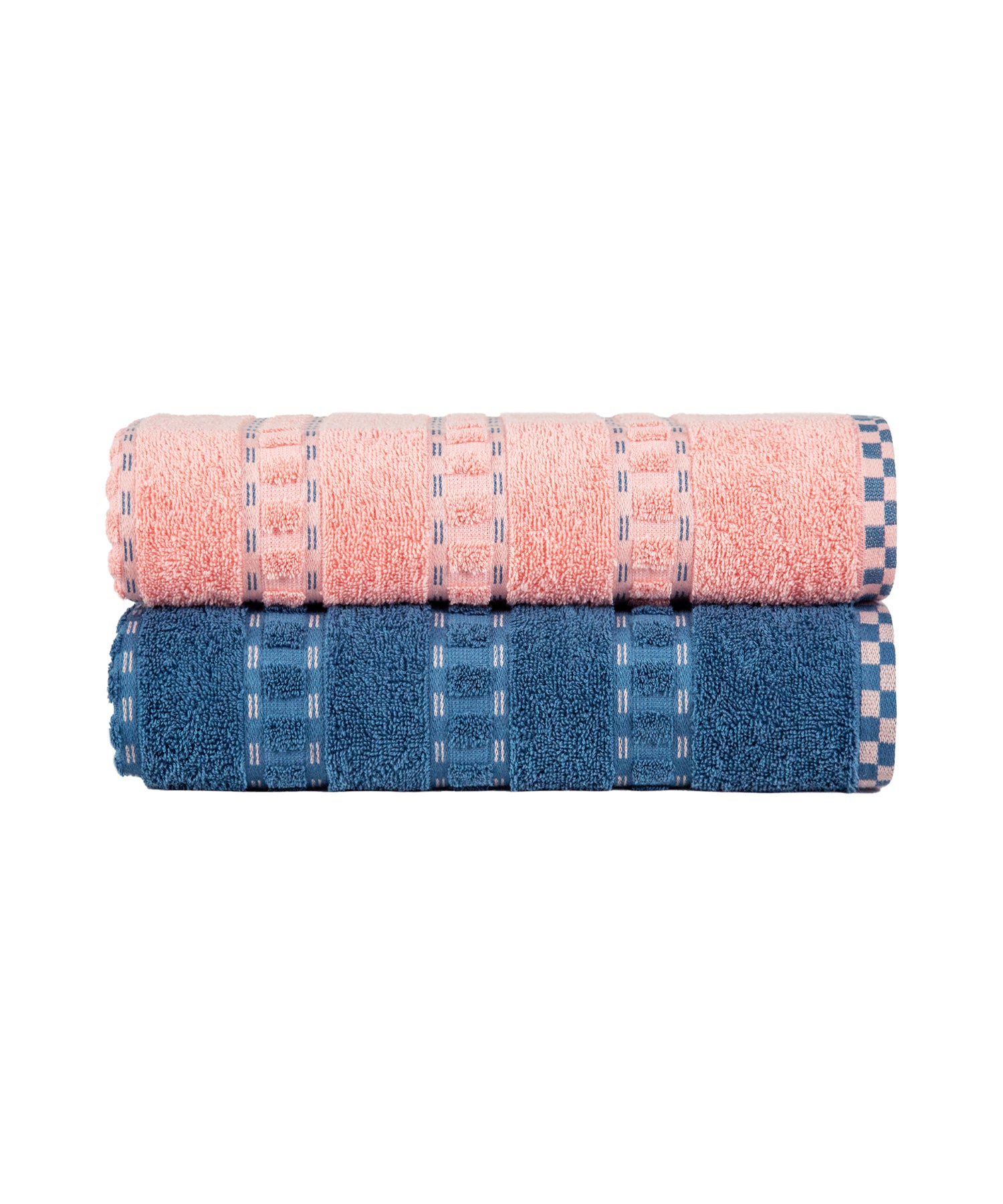 His & Her 2 PC Towel Set, 100% Cotton, 500 GSM, Durable, Super Soft, Candy & Floss