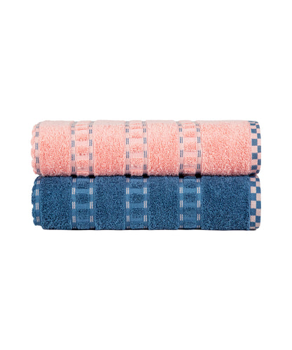 His & Her 2 PC Towel Set, 100% Cotton, 500 GSM, Durable, Super Soft, Candy & Floss