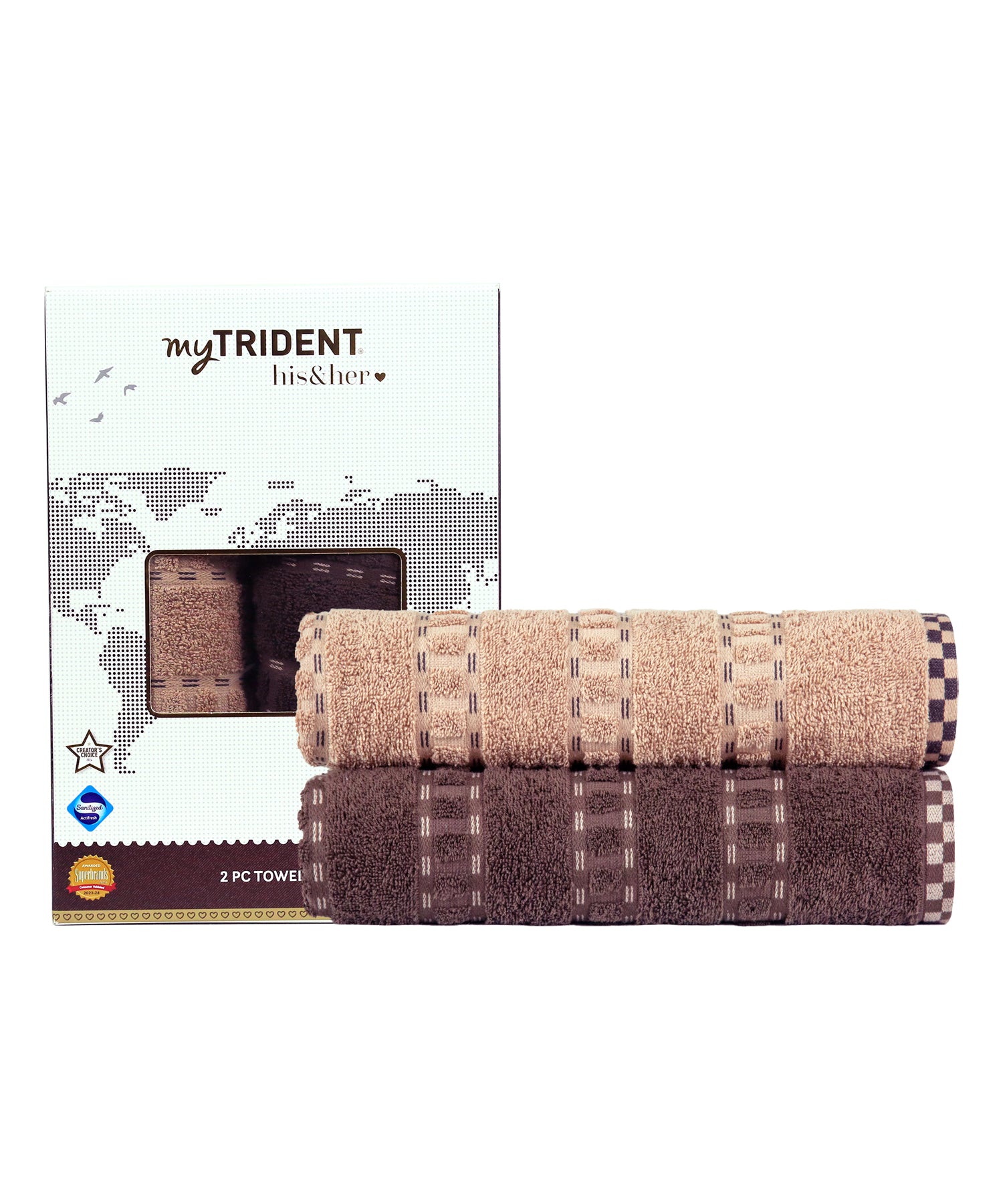 His & Her 2 PC Towel Set, 100% Cotton, 500 GSM, Durable, Super Soft, Jim & Jam