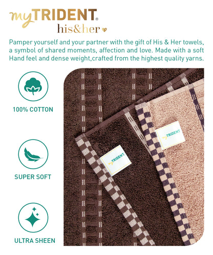 His & Her 2 PC Towel Set, 100% Cotton, 500 GSM, Durable, Super Soft, Jim & Jam