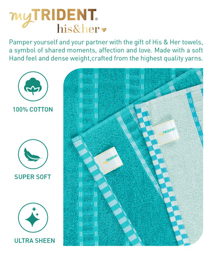 His & Her 2 PC Towel Set, 100% Cotton, 500 GSM, Durable, Super Soft, Bow & Arrow