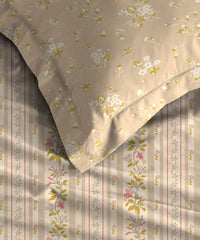 Celebration Queen Bedsheet Set, English Garden Pink|144 TC Cotton|2 Pillow Covers