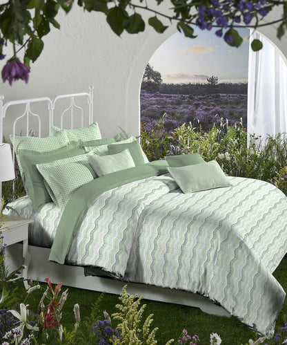 Aroma Green Apple King Bedsheet With 2 Pillow Cover Gift Set, 120 TC, 100% Cotton, Floral, Green