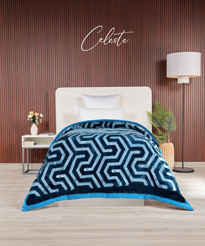 Classic Style Me Solid Single Blanket, Celeste| 2.6 KG Polyester