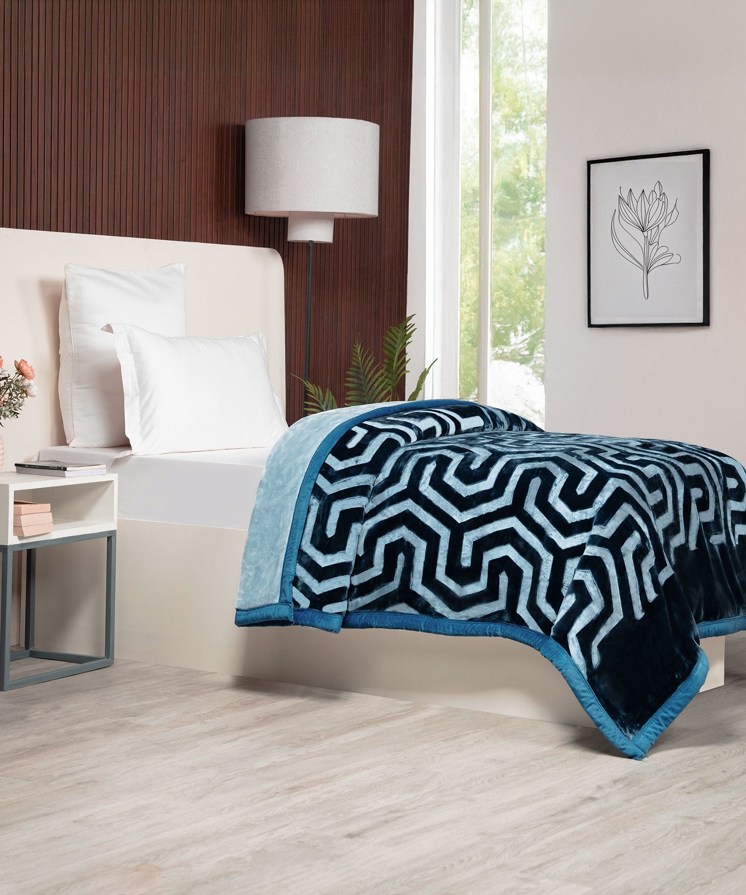 Classic Style Me Solid Single Blanket, Celeste| 2.6 KG Polyester