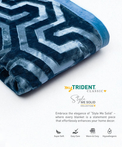 Classic Style Me Solid Single Blanket, Celeste| 2.6 KG Polyester
