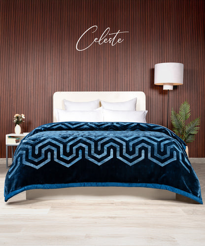 Classic Style Me Solid Double Blanket, Celeste| 4 KG Polyester