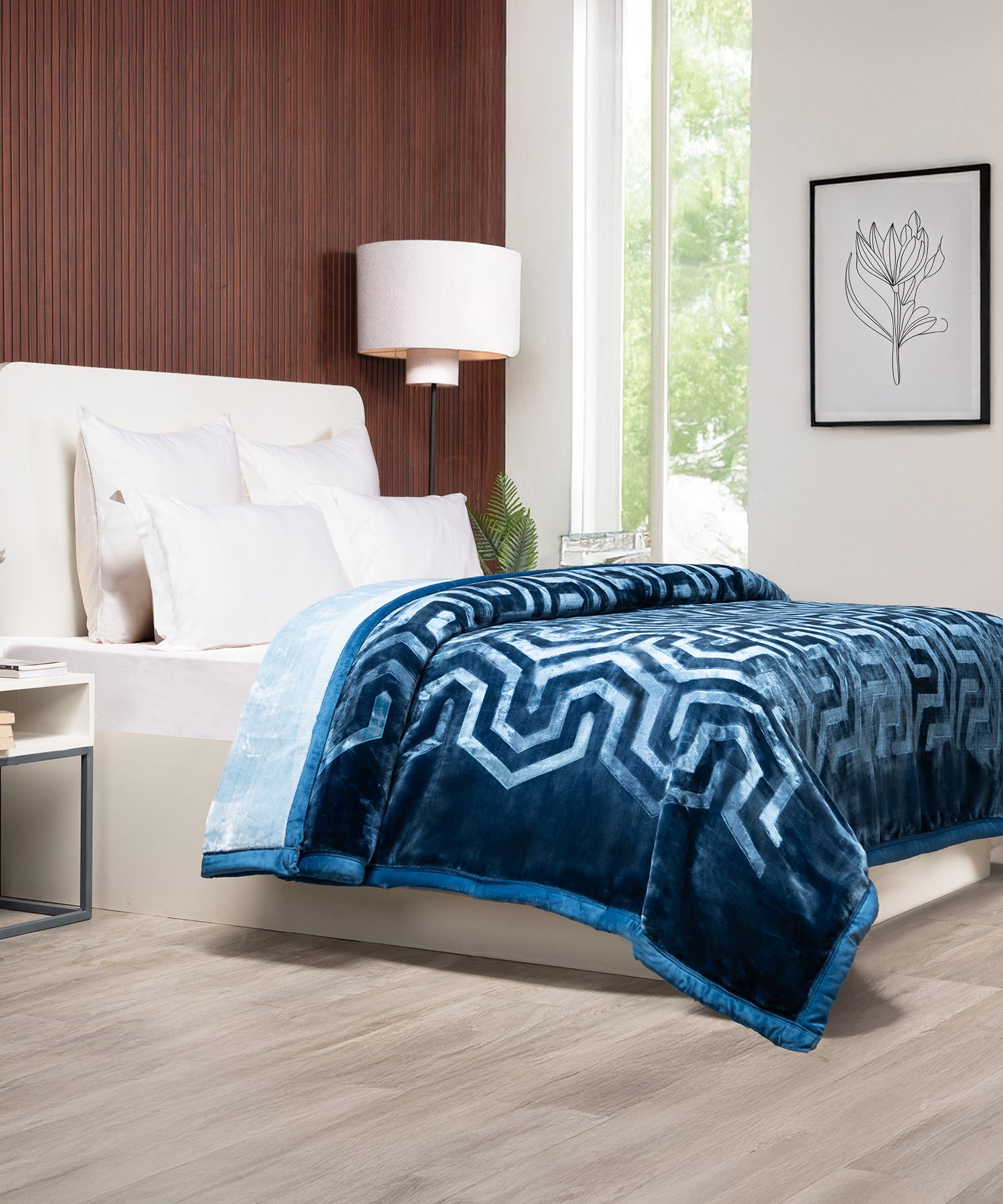 Classic Style Me Solid Double Blanket, Celeste| 4 KG Polyester