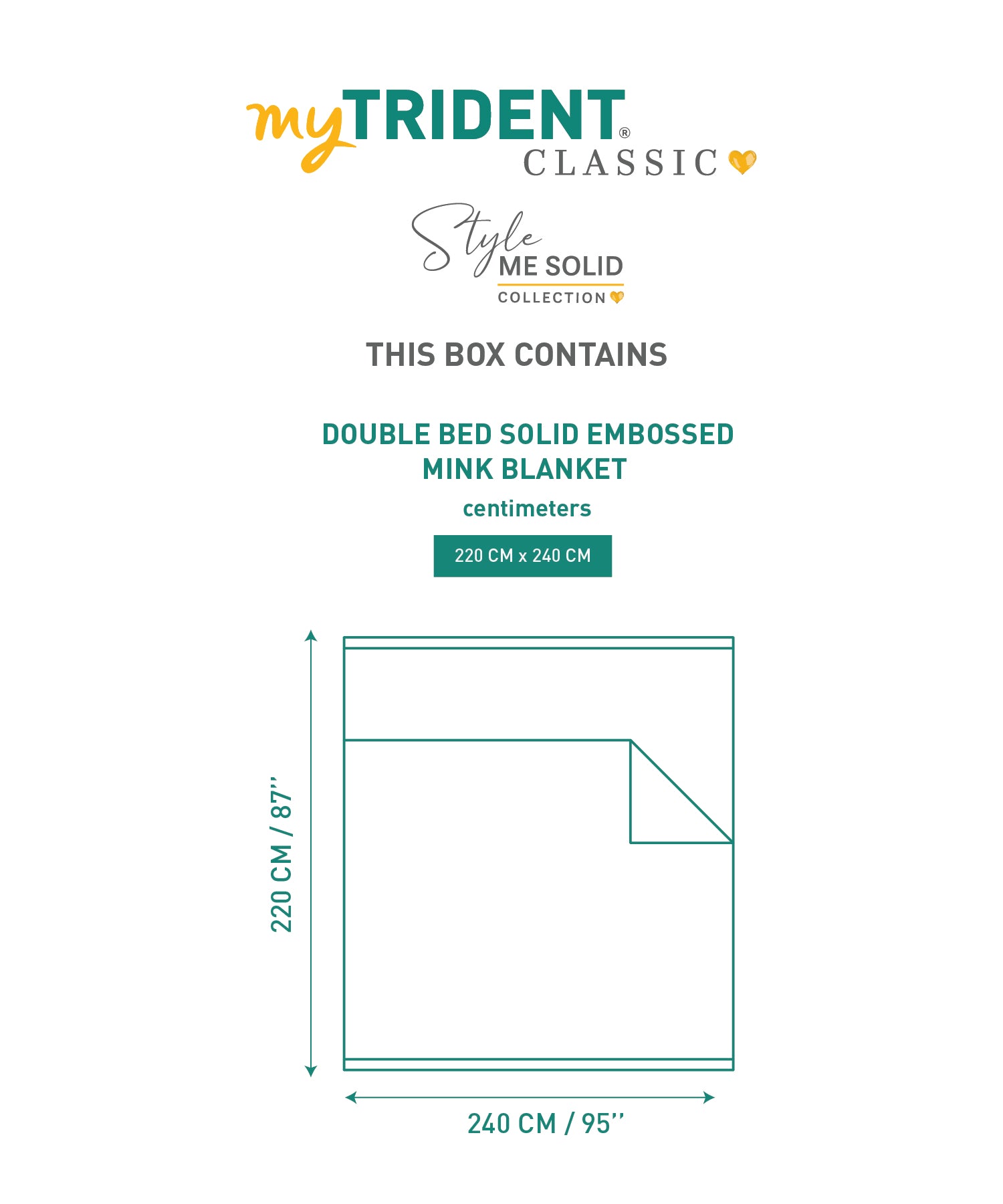 Classic Style Me Solid Double Blanket, Celeste| 4 KG Polyester