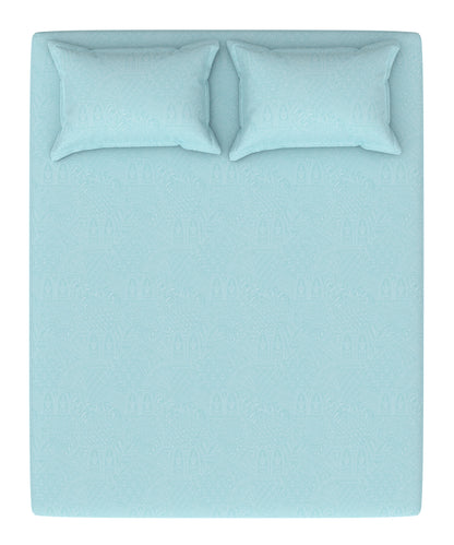 Home Essential Pastel Poetry King Bedsheet 144 Tc, 100% Cotton, Adelia Blueberry