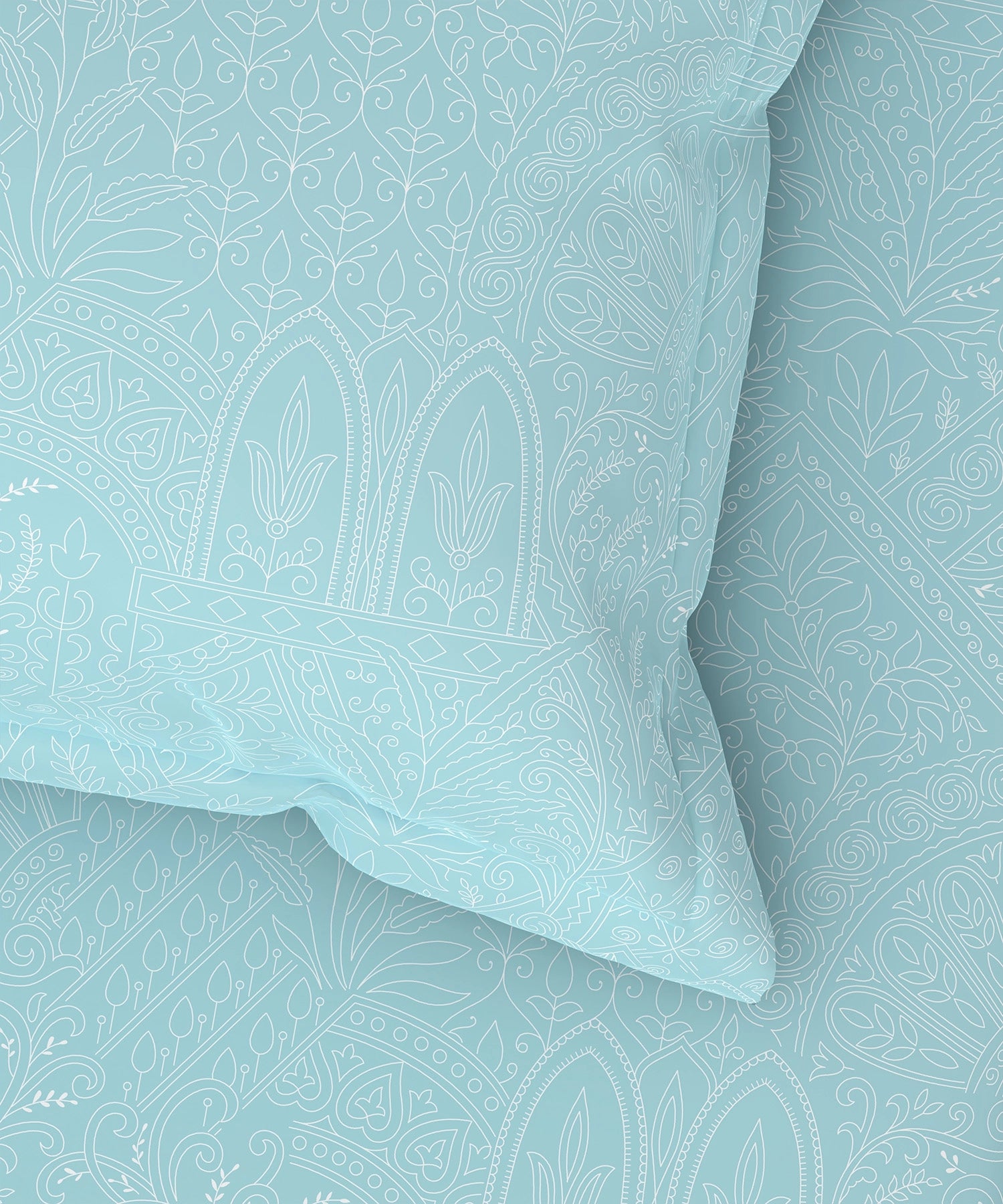 Home Essential Pastel Poetry King Bedsheet 144 Tc, 100% Cotton, Adelia Blueberry