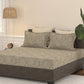Home Essential Pastel Poetry King Bedsheet 144 Tc, 100% Cotton, Adelia Toffee