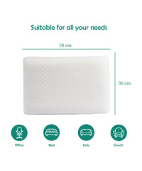 Classic Memory Comfort 1Pc Pillow, White| 220 GSM| Memory Foam