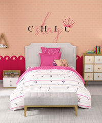 Juniors Single Bedsheet Set, Slumber Party|144 TC Cotton|1 Pillow Cover