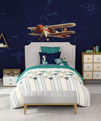 Juniors Single Bedsheet Set, Passport|144 TC Cotton|1 Pillow Cover