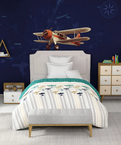 Juniors Printed Single Comforter-Passport