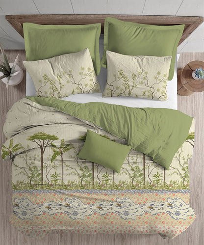 Classic Folklores King Bedsheet Gift Set,210 TC, 100% Cotton, Bonbibi’S Forest