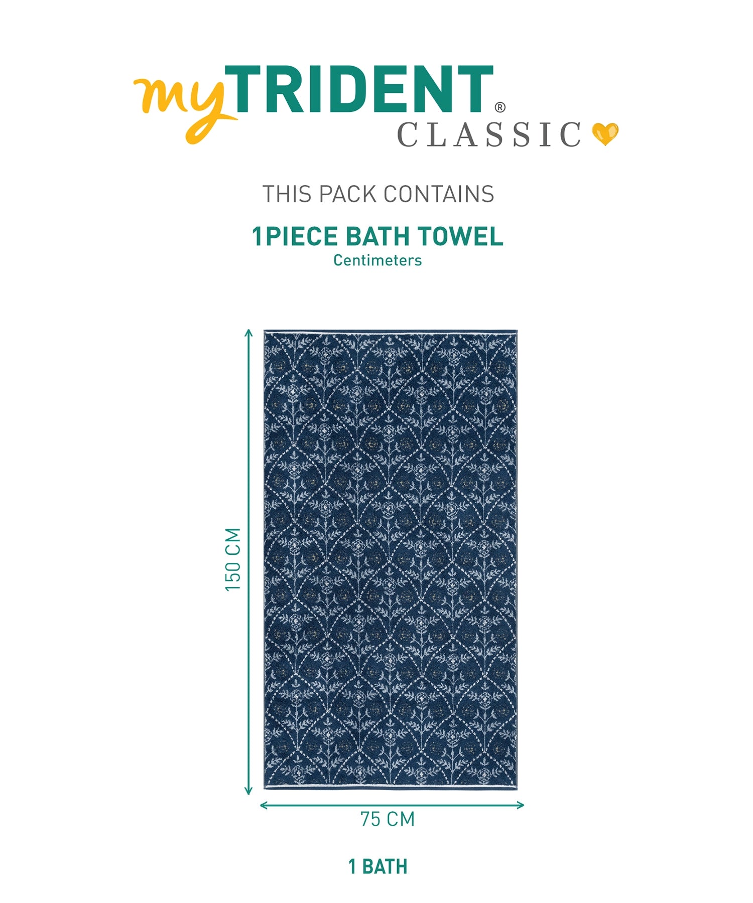 Classic Road to Jaipur 1 Pc Bath Towel, Yusuf|550 GSM Cotton