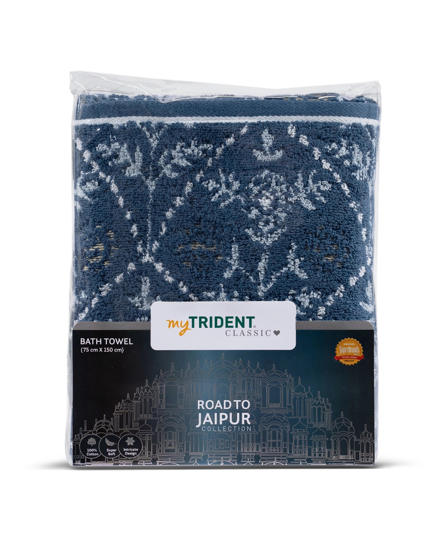Classic Road to Jaipur 1 Pc Bath Towel, Yusuf|550 GSM Cotton