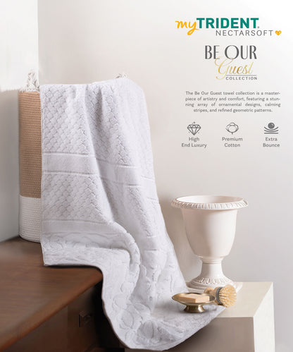 Nectarsoft Be Our Guest Bath Towel, 625 GSM, 100% Cotton, White,  Elanz