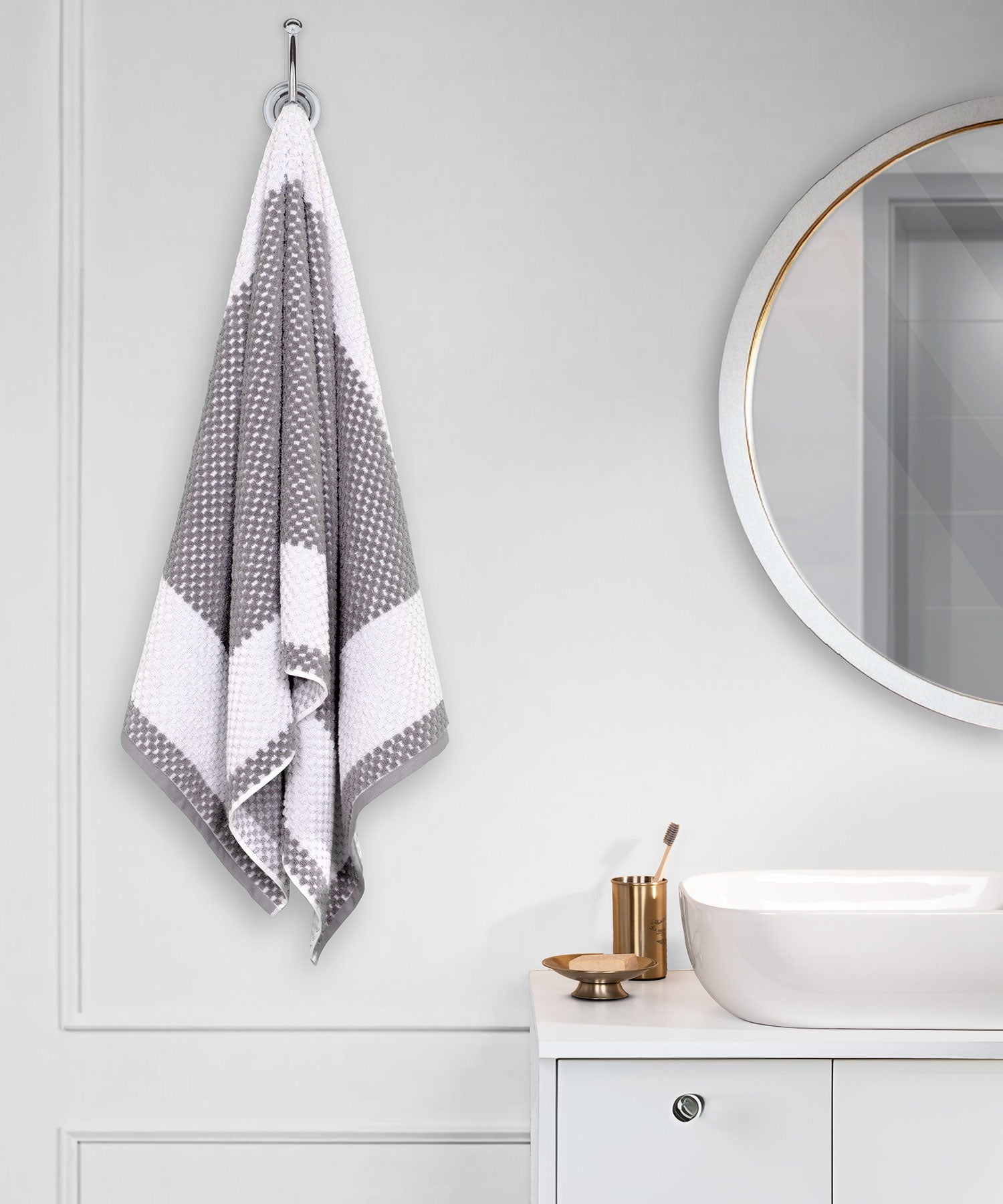 Nectarsoft Be Our Guest Bath Towel, 625 GSM, 100% Cotton, Grey, Castor