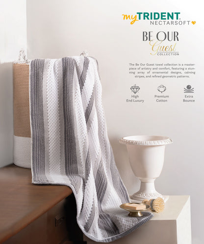 Nectarsoft Be Our Guest Bath Towel, 625 GSM, 100% Cotton, Grey, Aries