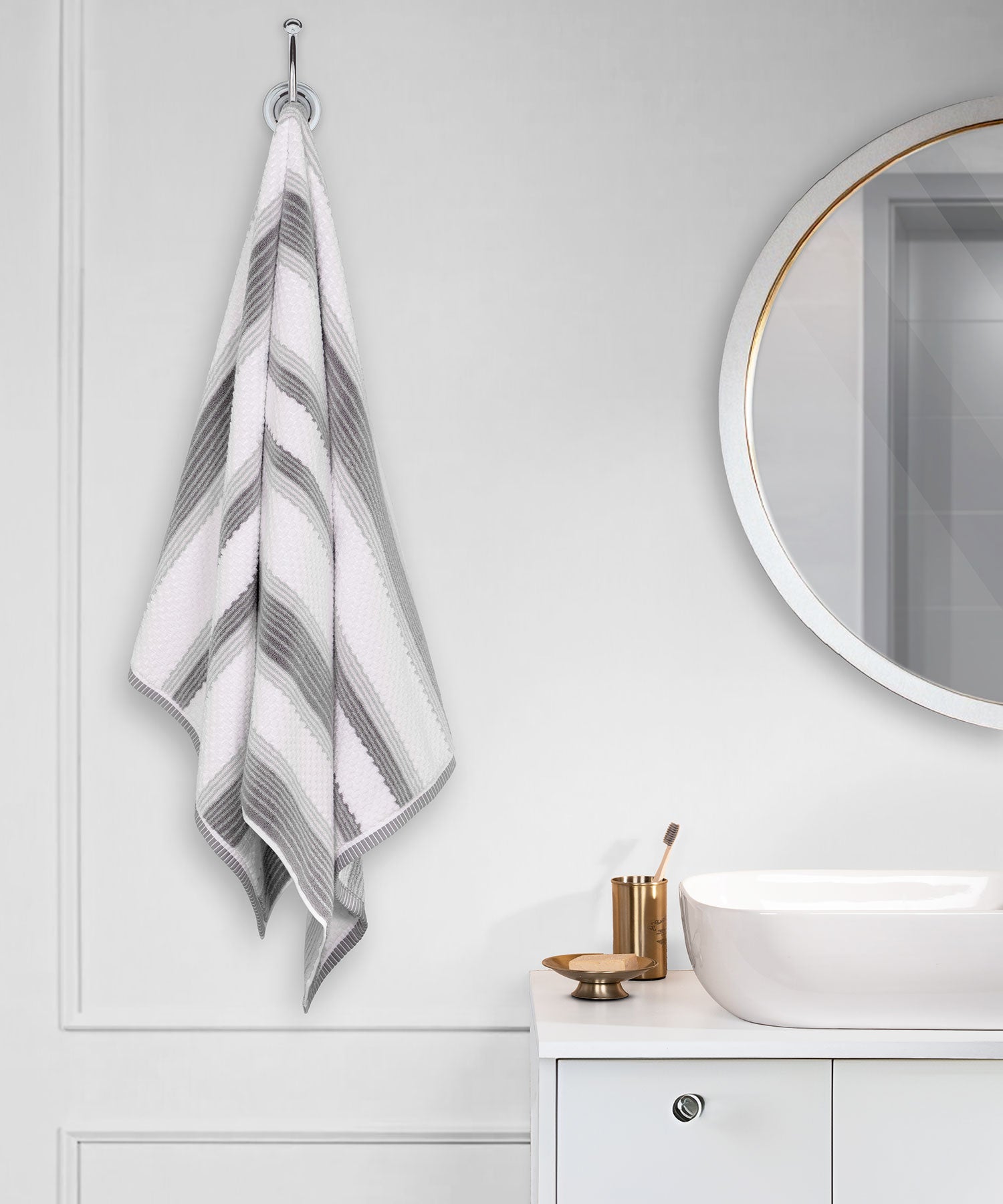 Nectarsoft Be Our Guest Bath Towel, 625 GSM, 100% Cotton, Grey, Aries