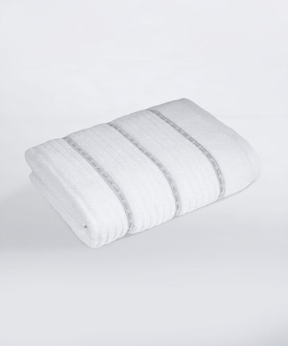 Nectarsoft Be Our Guest Bath Towel, 625 GSM, 100% Cotton, White, Celise