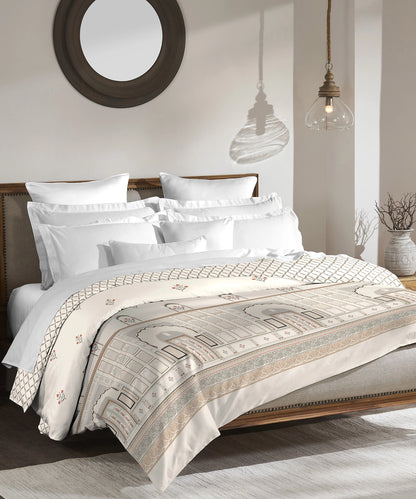 Road To Jaipur Double AC Blanket/Comforter, Blue Pottery|210 TC Poly Cotton