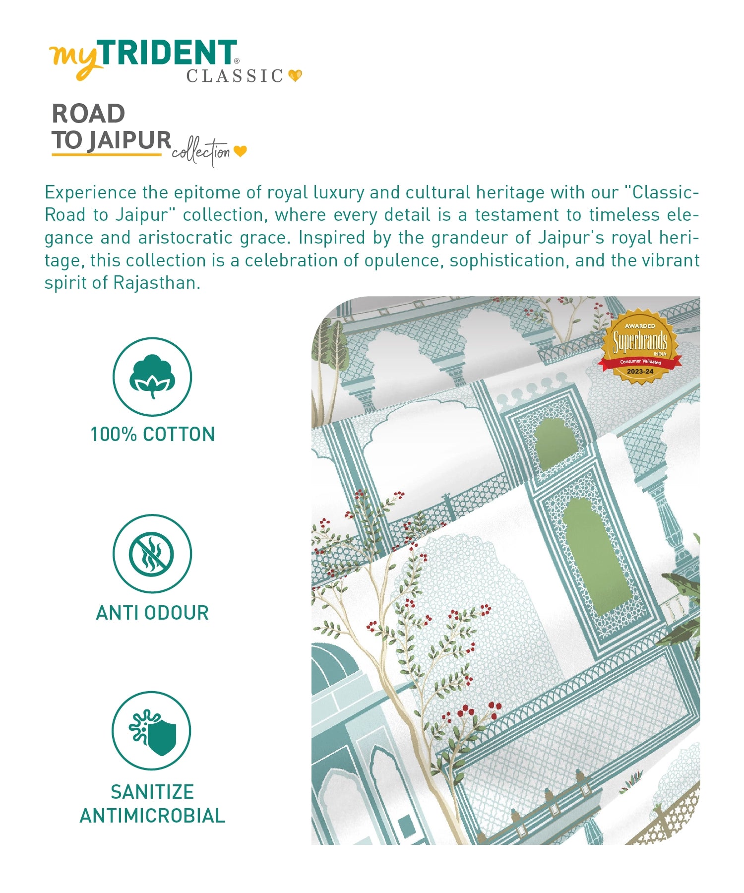 Road To Jaipur Double Comforter, Mauri, 210 TC