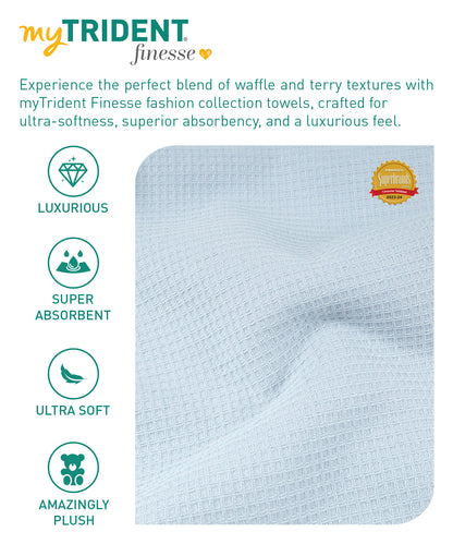 Finesse Fashion Waffle Towel , 600 Gsm, Cotton Rich, Bath Towel, Cloud