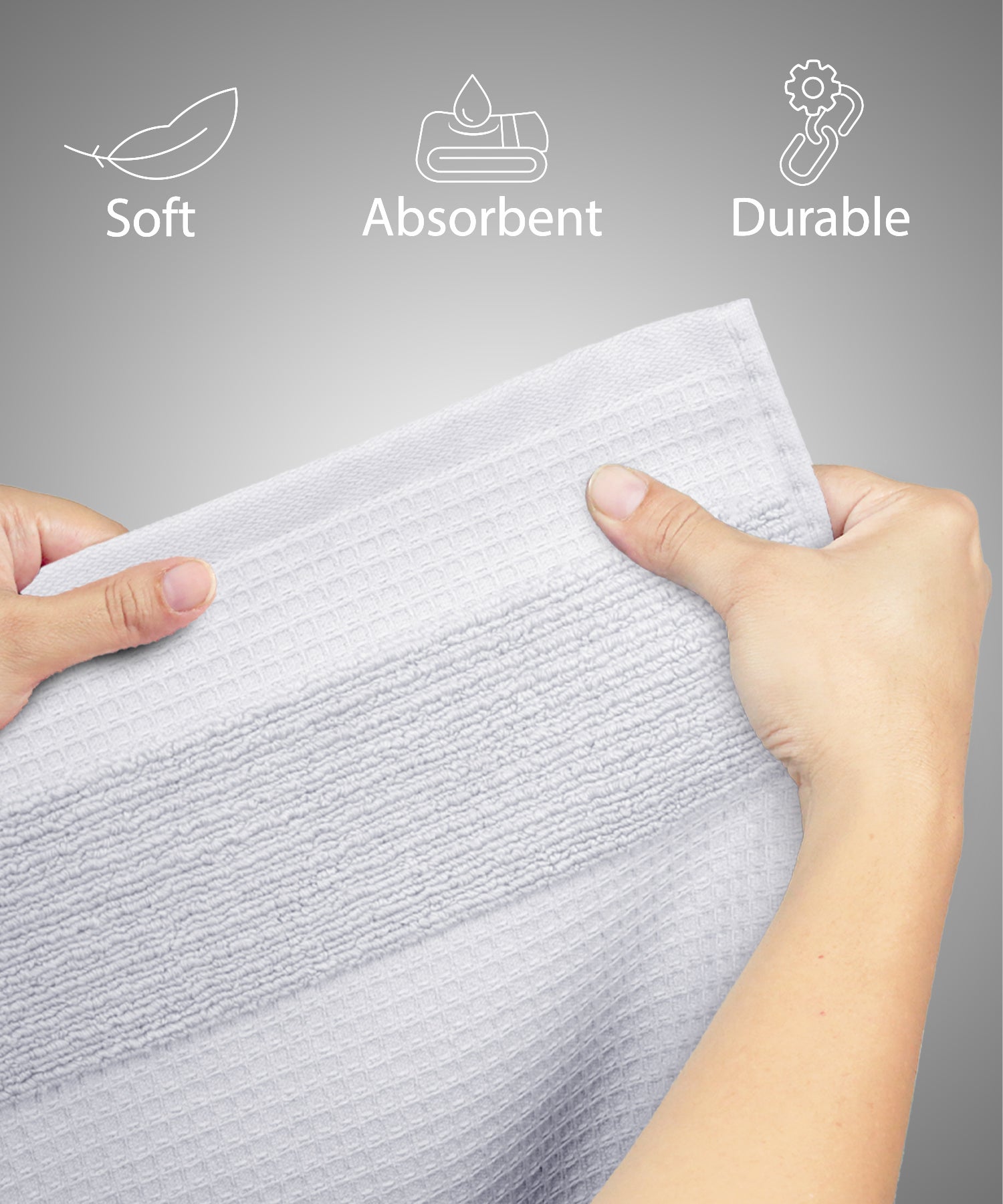 Finesse Fashion Waffle Towel , 600 Gsm, Cotton Rich, Bath Towel, High Rise