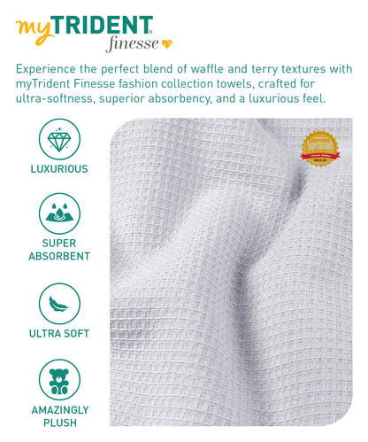 Finesse Fashion Waffle Towel , 600 Gsm, Cotton Rich, Bath Towel, High Rise