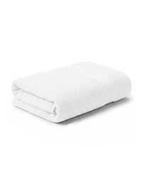Finesse Fashion Waffle Bath Towel, White|600 GSM Cotton