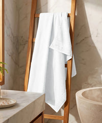 Finesse Fashion Waffle Bath Towel, White|600 GSM Cotton