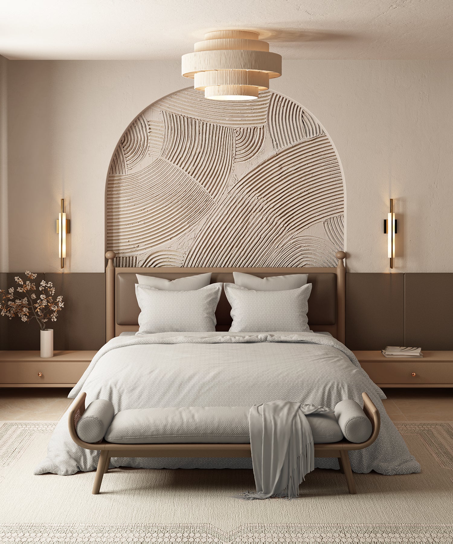 Home Essential Pastel Poetry Geo Bedsheet, Maison Cloud|144TC Cotton| 2 Pillow Covers