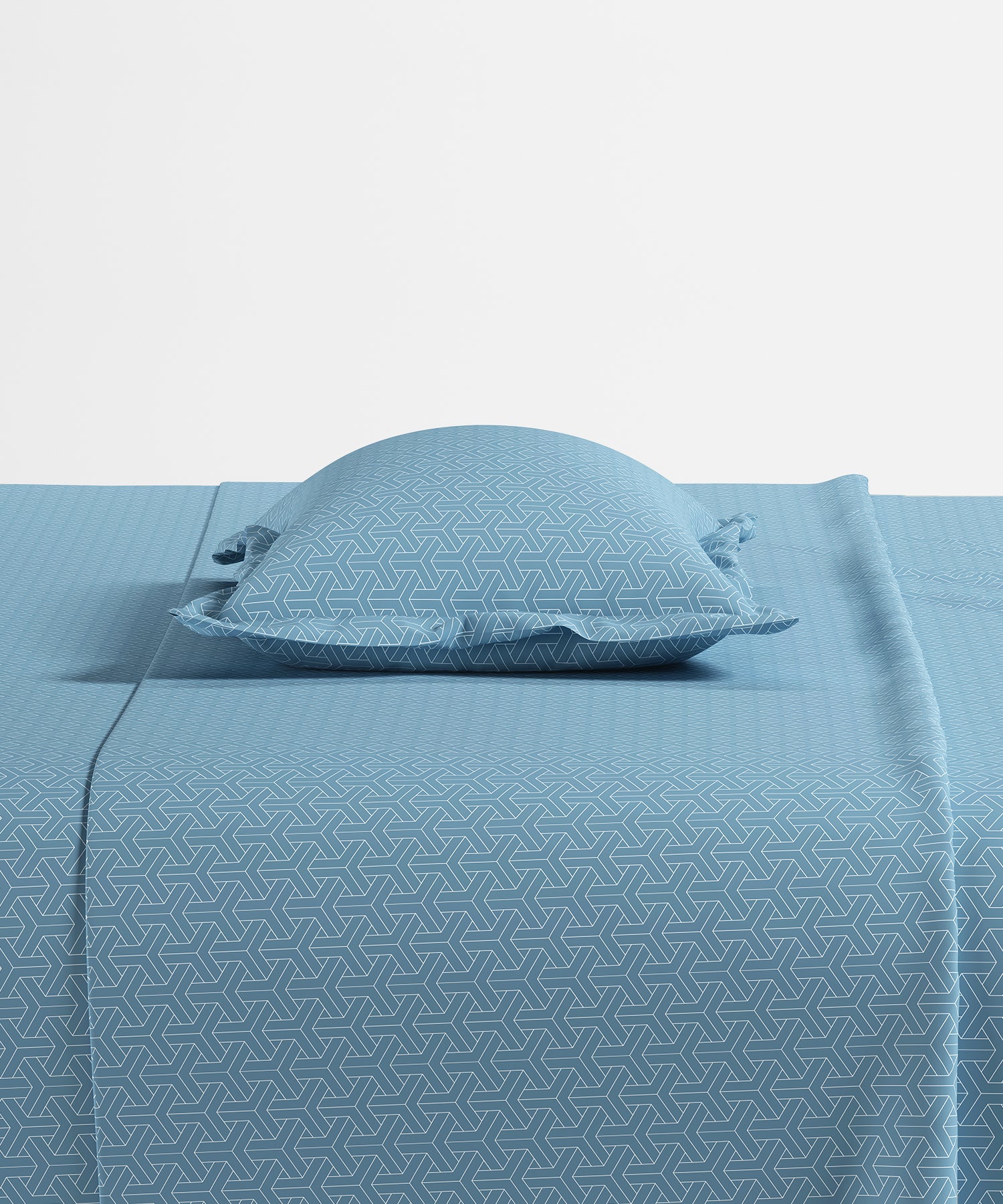 Home Essential Pastel Poetry Geo Bedsheet, Maison Copenhagen|144TC Cotton| 2 Pillow Covers