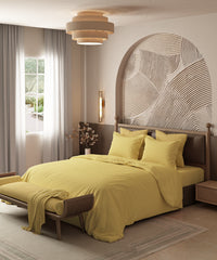 Home Essential Pastel Poetry Geo King Bedsheet, Maison Daisy|144TC Cotton| 2 Pillow Covers