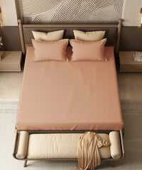 Home Essential Pastel Poetry Geo King Bedsheet, Maison Papaya|144TC Cotton| 2 Pillow Covers