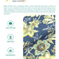 Home Essential King Printed Bedsheet, 144TC, 100% Cotton-Elaila Navy Blue