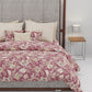 Home Essential King Printed Bedsheet, 144TC, 100% Cotton-Elaila Mauve