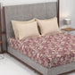 Home Essential King Printed Bedsheet, 144TC, 100% Cotton-Elaila Mauve