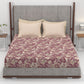 Home Essential King Printed Bedsheet, 144TC, 100% Cotton-Elaila Mauve