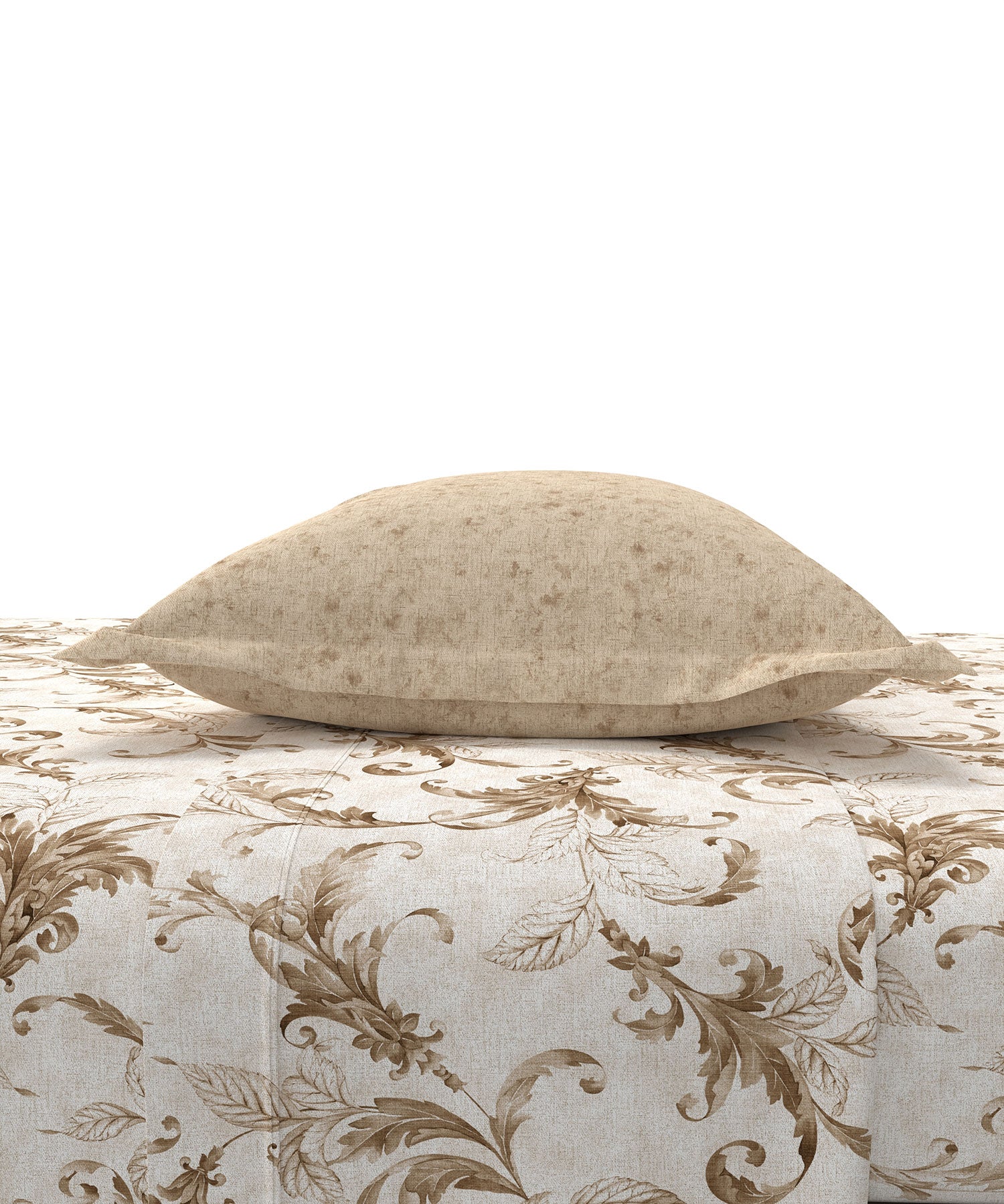 Home Essential King Printed Bedsheet, 144TC, 100% Cotton-Osiris Brown