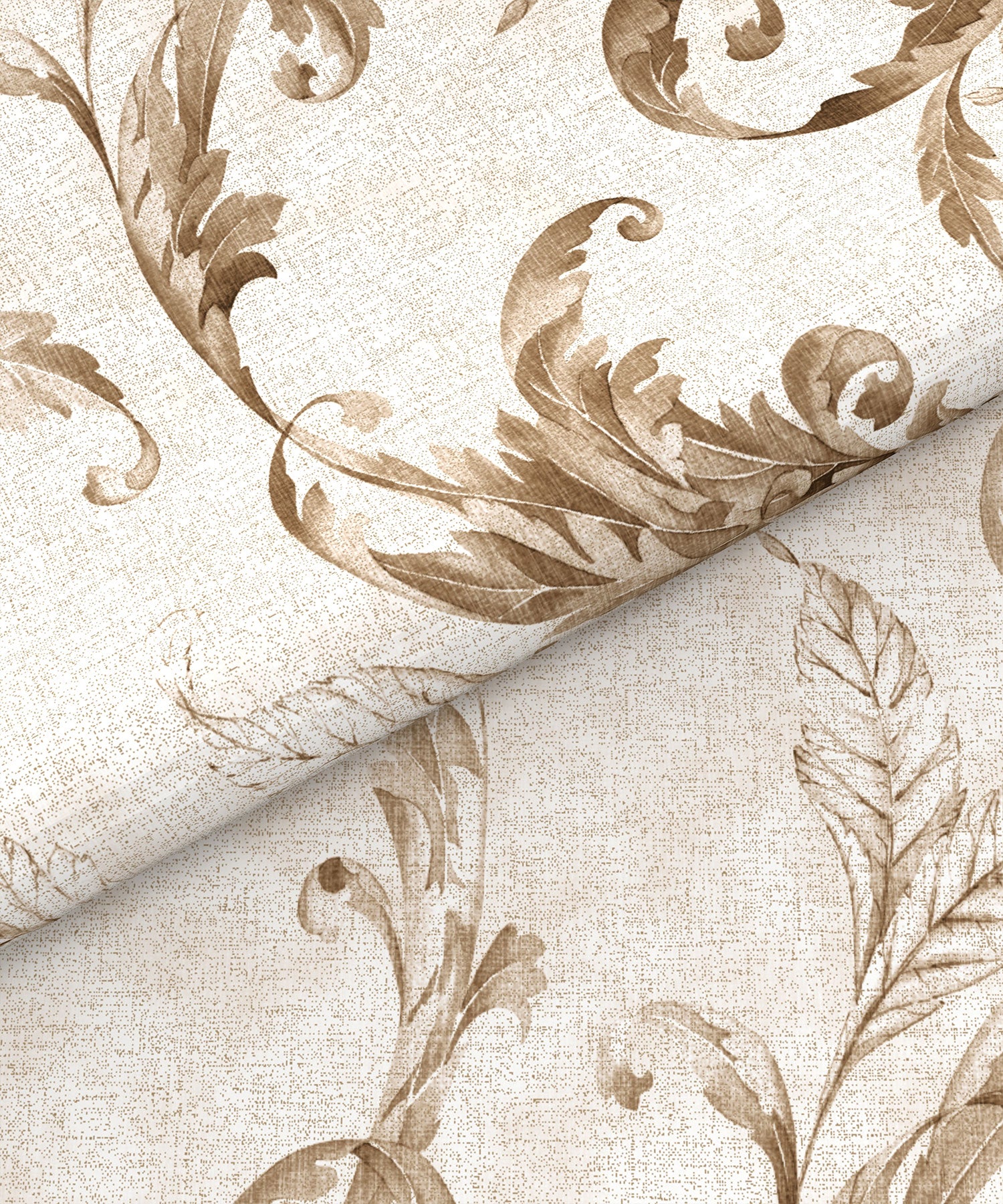 Home Essential King Printed Bedsheet, 144TC, 100% Cotton-Osiris Brown