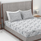 Home Essential King Printed Bedsheet, 144TC, 100% Cotton-Osiris Grey