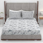 Home Essential King Printed Bedsheet, 144TC, 100% Cotton-Osiris Grey