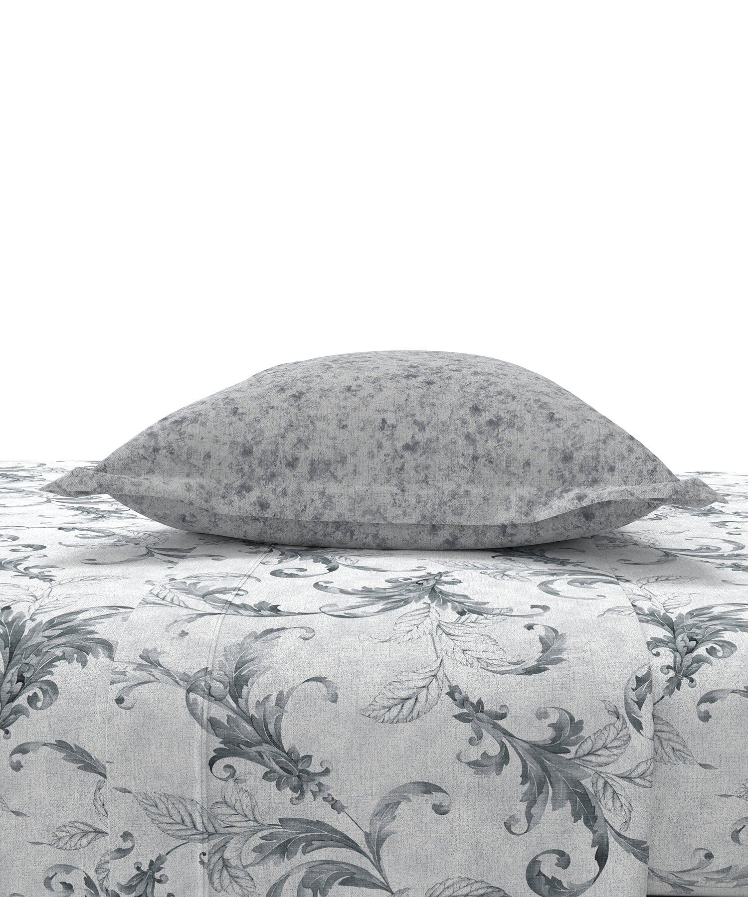 Home Essential King Printed Bedsheet, 144TC, 100% Cotton-Osiris Grey