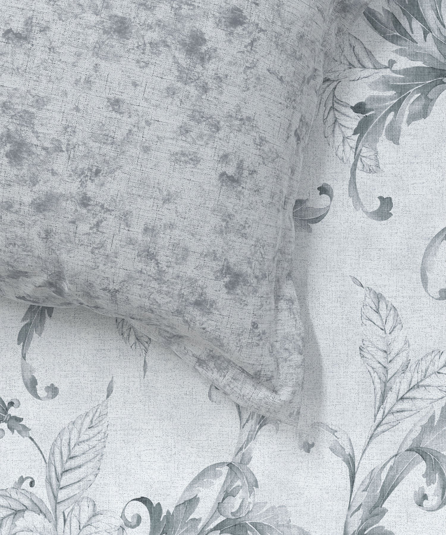 Home Essential King Printed Bedsheet, 144TC, 100% Cotton-Osiris Grey